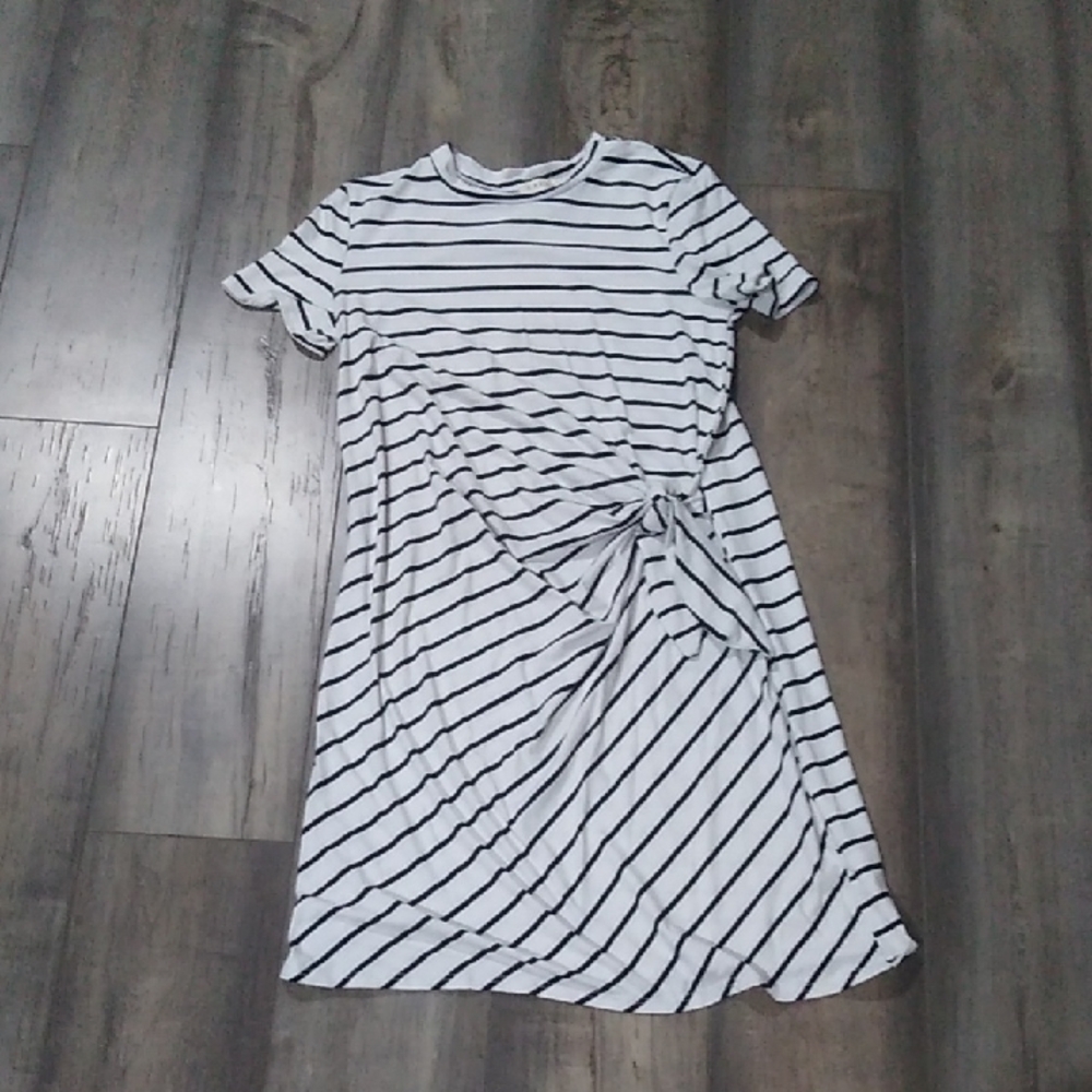 Bohme Black and White Striped Midi Dress